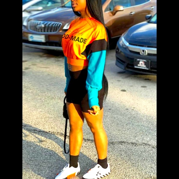 “MY SKIN IS GOD MADE" Beautiful Spiritual  Multi-Color Long Sleeve Crop Shirt - Picture 4 of 4